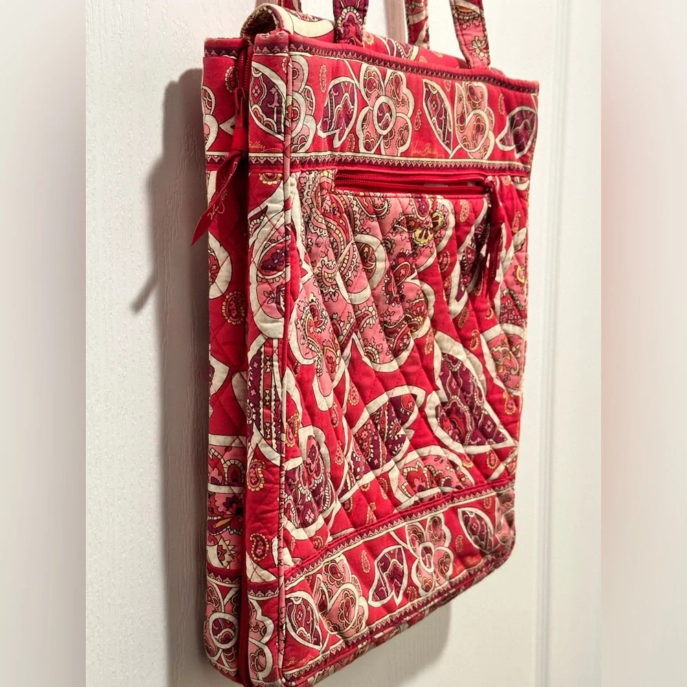 Vera Bradley Purse Laptop Travel Tote Rosy Posies Checkpoint Friendly Red Pink